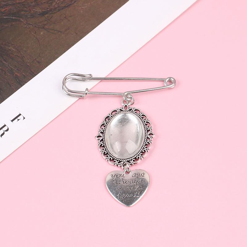 Wedding Bouquet Photo Charm Diy Pin Brooch Lacy Frame Charm Oval Picture Frame