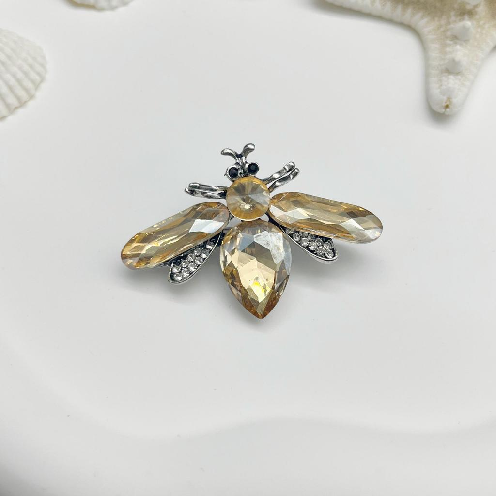 Elegante Strass-Bienenbrosche: Luxuriöse Kristall-Insektenbrosche für Damen - Einzigartiges Design im westlichen Schmuckstil