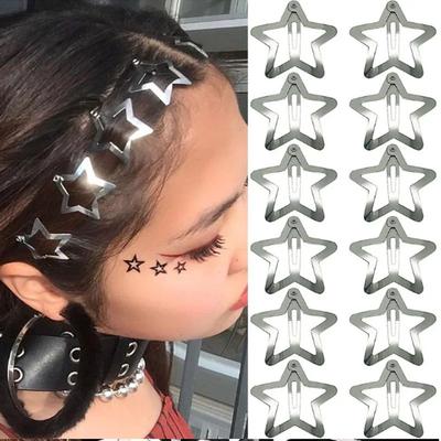 30 Stück Stern verdickte quadratische BB-Klammer, Wassertropfen-Klammer, Metall-Kopfschmuck, Haarschmuck, Pony-Haarspange, BB-Klammer