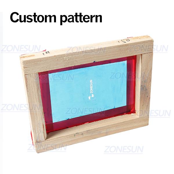 

ZONESUN Custom Printing Wood Frame Silk Screen Print Polyester Mesh Circuit Boards For Metal Cloth Grass T-shit Printing Custom Logo 4x6cm