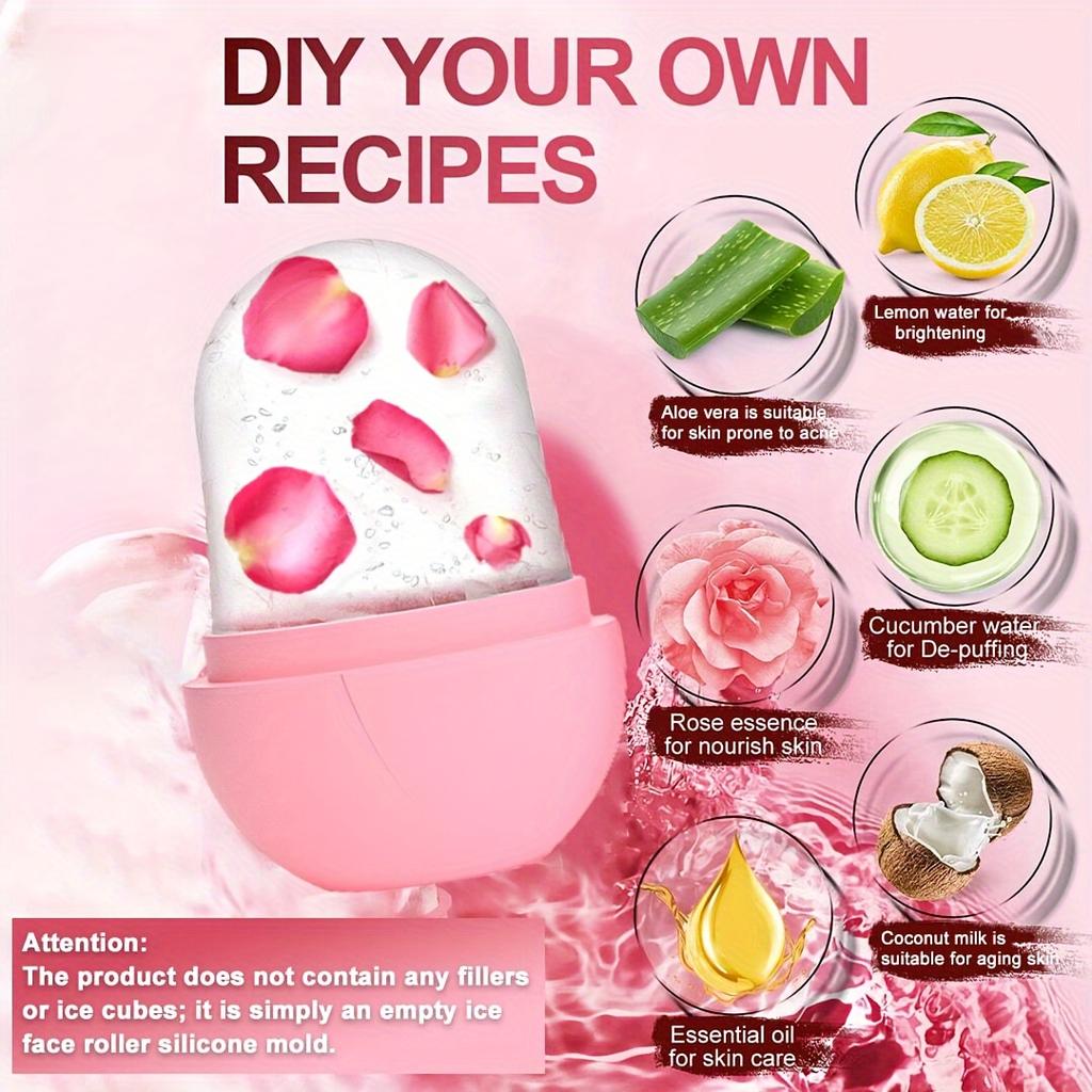 Masażer Rolka Lodowa do Twarzy Oczu Szyi Naturalne Tonizowanie i Pielęgnacja Skóry Wielokrotnego Użytku Wałek do Twarzy Silikonowa Forma do Chłodzenia i Łagodzenia Skóry