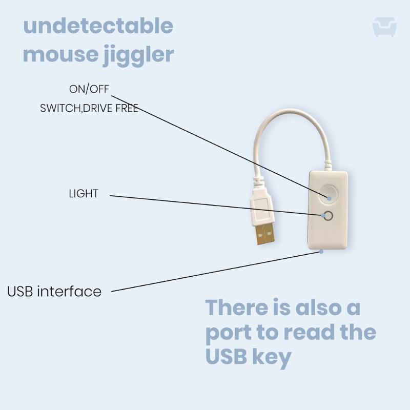 Mouse Jigglers Quiet Noiseless Undetectable Mouse Movers Simulates Realistic Movement, DriverFree Shakers for PC