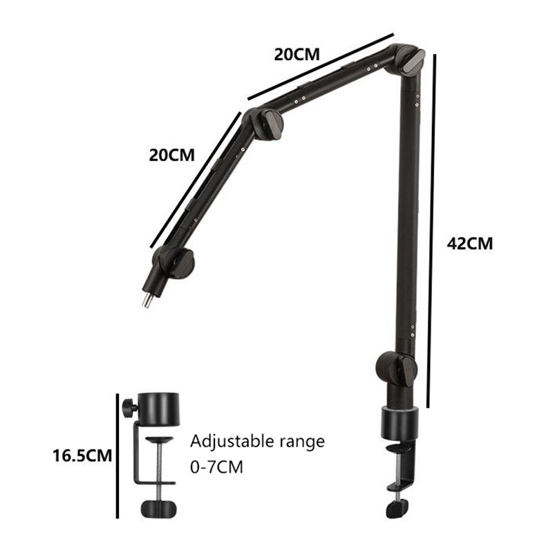 1Pc Universal Cantilever Aluminum Microphone Stand For Mobile Live Streaming Shockproof Folding Desktop Mic Stand For Recording