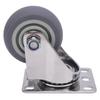 3 Inch Caster 304 Stainless Steel Plate TPR Wheel Quiet Rotating Universal Caster for Cart Furniture Workbench