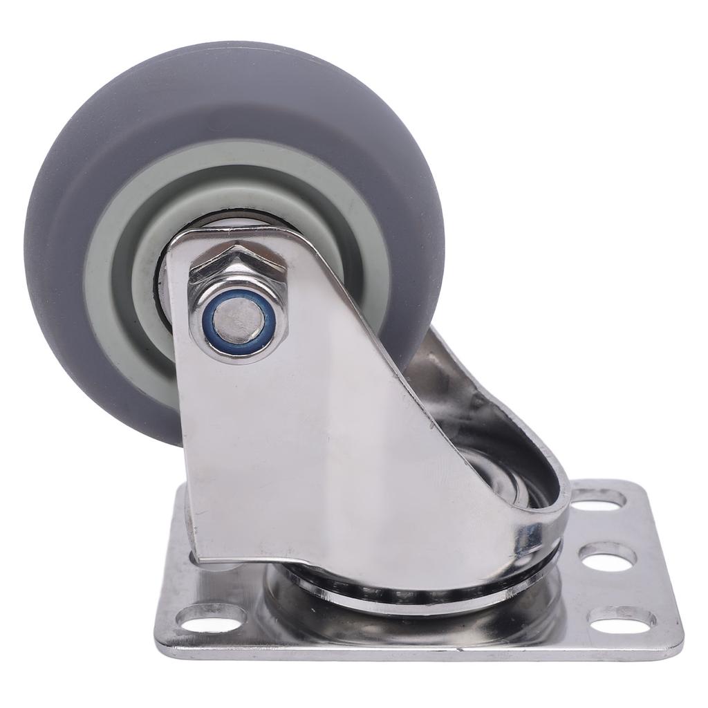 3 Inch Caster 304 Stainless Steel Plate TPR Wheel Quiet Rotating Universal Caster for Cart Furniture Workbench