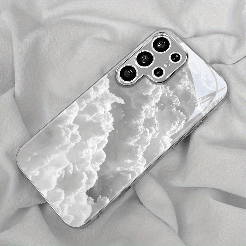 High-end cloud pattern silver-plated Phone Case for Samsung Galaxy S26 S25 S24 S23 S22 S20 FE Ultra Plus anti-drop Cover