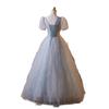 Blauer Super-Fee-Abendkleid-Rock Mädchen Geburtstagsparty Prinzessinnen-Stil Konfirmation Reisefotografie leichtes Hochzeitskleid Temperament hig