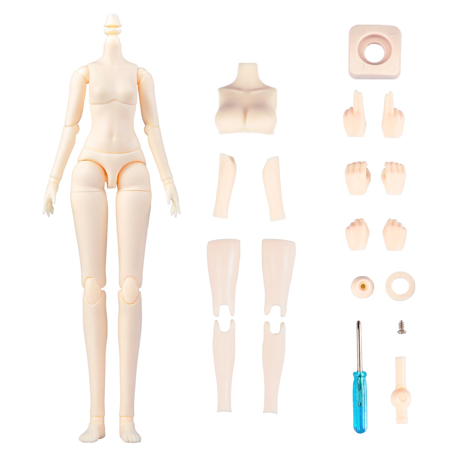 

YMY24 22cm Female Doll 20cm GSC Ob22 BJD Girl Scale BJD Doll Birthday New Gift Body, Doll, Blythe, ICY, 1/6 Head, Gift, Year s (Super White)