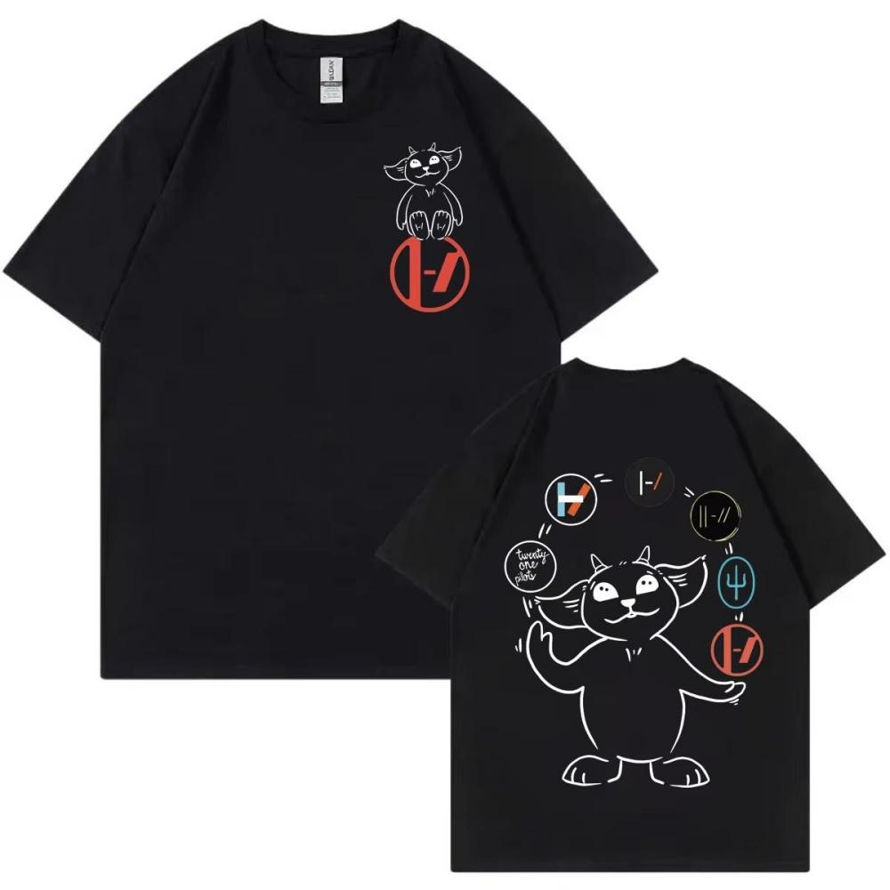 Twenty One Pilots חולצות טי אופנה רוק היפ הופ שרוול קצר לגברים ונשים בגדים יומיומיים כותנה סטריטוור אוברסייז רפויות טיז