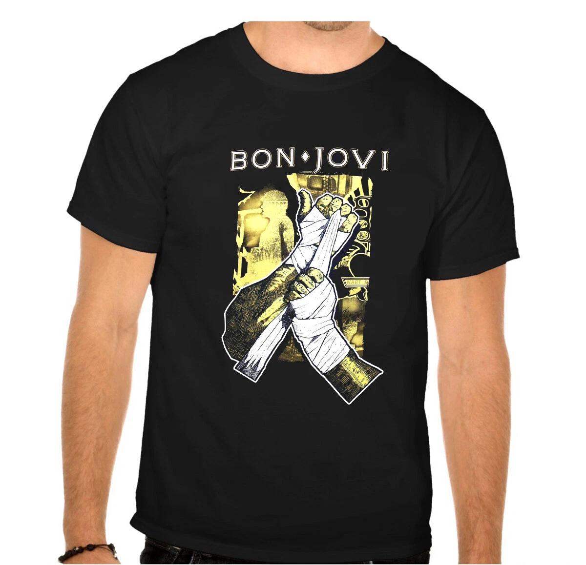 

BON JOVI Rock Band Rock Music legends Black T-SHIRT -951- XL