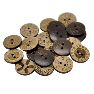 50 ks smíšený vzor kokosová skořápka 2 dírky šicí knoflíky DIY scrapbooking 18mm