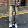 JYL Mens Jeans Vintage High Street American Vibe Autumn Winter Loose Straight Denim
