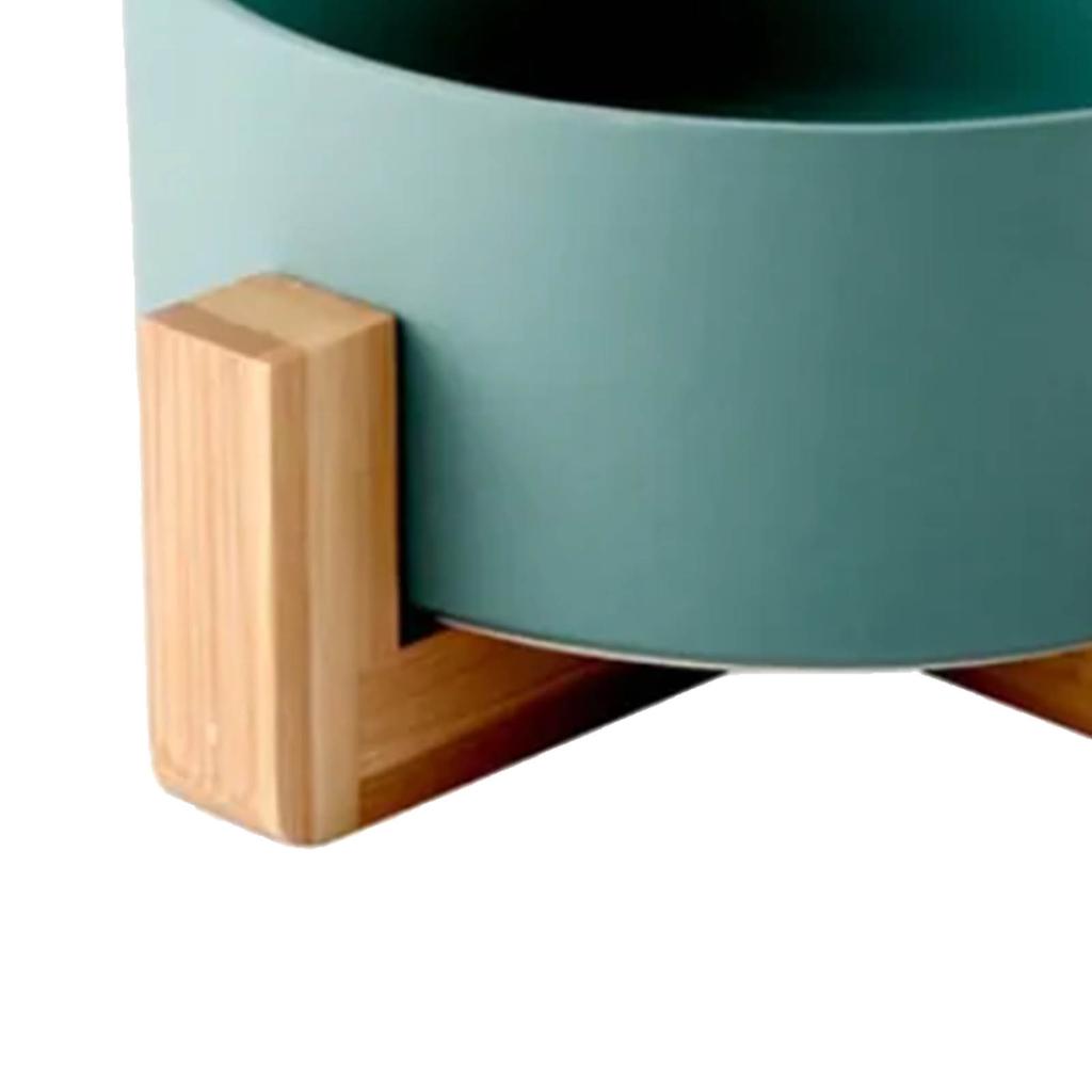 Ceramic Dog Cat Bowl Multipurpose Large Capacity Pet Bowl with Wooden Stand for Cats Dogs Pets