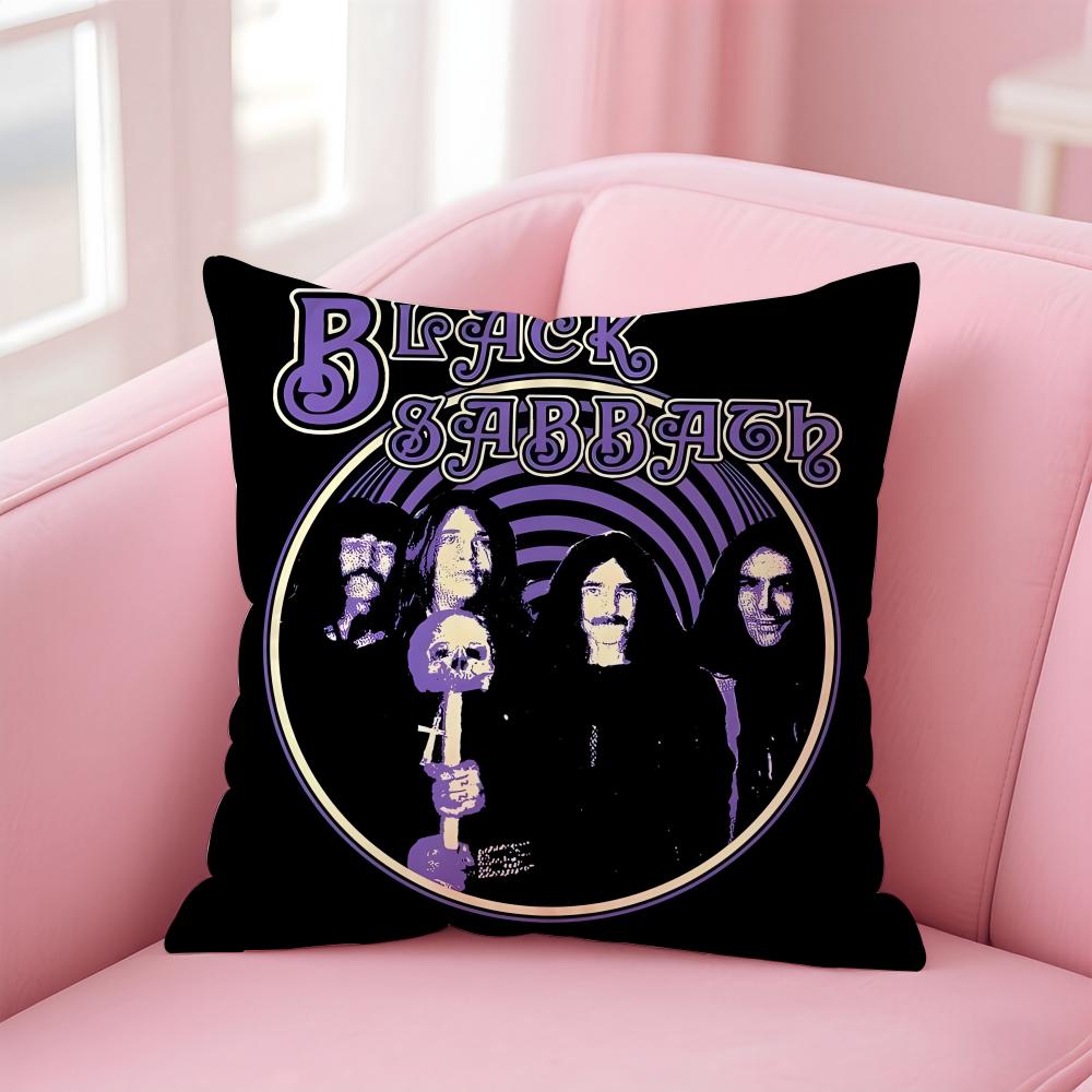 

Band B-Black S-Sabbath Cushion Cover Comfortable Reversible Pillow Cover Ideal for Car Sofa Bedroom & Beyond 12x12Inch