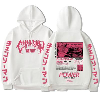 Chainsaw Man Anime Kapüşonlu Güç Grafikli Baskılı Hoodie Erkek Kadın Kıyafetleri Büyük Beden Sweatshirt Harajuku Kışlık Sıcak Sokak Giyimi