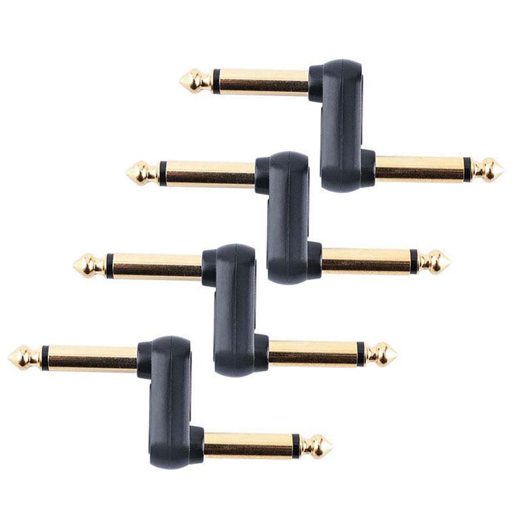 4Pcs Guitar Pedal Effects Patch Connector Coupler Male to Male Offset Plug Adaptor 6.35mm to 6.35mm Adapter Converter