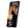 Anime Cat Rain Animal Cover Phone Case For Samsung Galaxy Z Flip 7 6 5 4 3 5G Flip7 Flip6 Flip5 Flip4 Flip3 Black Fundas Shell G