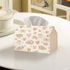 2D Flat, 1pc 2D Flat Printed Heart Floral Style Tissue Box, Suitable for Bedroom, Living Room, Study, Dining Room, Polyester Material