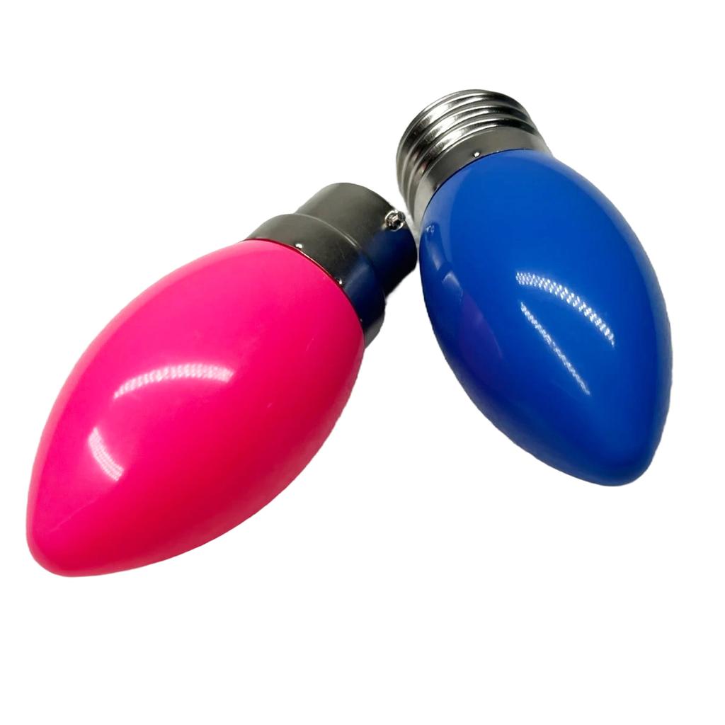 2W Candle Shape Light Bulb E27 Screw Base Lamp B22 110V/220V Colorful Atmosphere Lamp for Party Birthday Dating Decoration