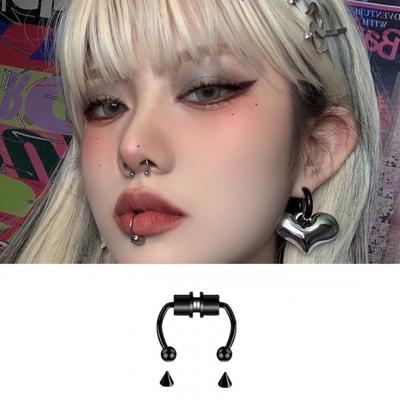 Titanium Steel Multi-Purpose Lip Clip Ear Clip Earrings For Men Women Unisex Punk Cool Hip-Hop Non-Piercing Jewelry