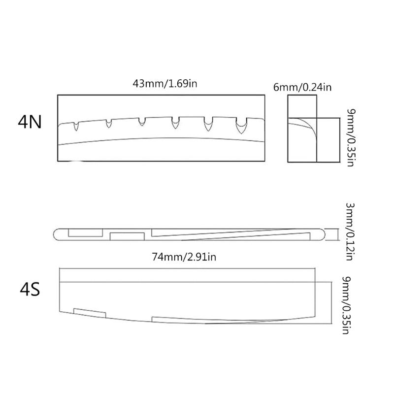 Bone Bridge Saddle and Nut, Set of 6 String Guitar Saddle and Nut, Guitar Replacement Part for Acoustic and Folk Guitar