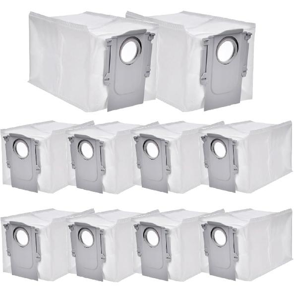 10 Pack 2.7L Large Vacuum Dust Bags for roborock Q Revo Robot Vacuum Cleaner Self-Emptying Dock,Replacement Dust Bag for roborock Q revo MaxV Vacuum