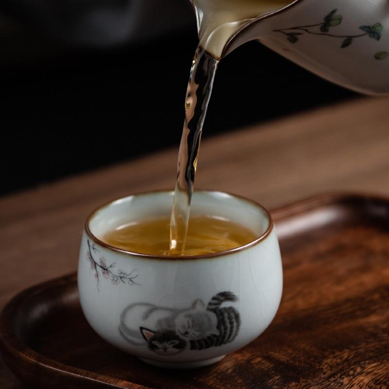 Mao Mi Ru Kiln Ceramic Tea Cup Open Slice Glaze Kung Fu Tea Set