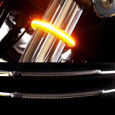 2pcs Motorcycle LED 39mm-41mm Fork Turn Signal Light Strip For Harley Victory