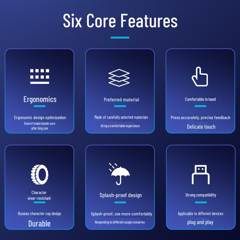 K61 Russian Two-Color Mechanical Keyboard – Durable, Wear-Resistant, and Practical