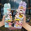 1PC Funny Bunny Character 750ml Color Plastic Sports Water Bottle Leakproof Flip Straw Lid Suitable for Sports Office Home Use