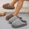 Thick Sole Plush Winter Slippers for Women Indoor House Chunky Platform Fluffy Slippers Woman Non Slip Warm Couples Cotton Shoes