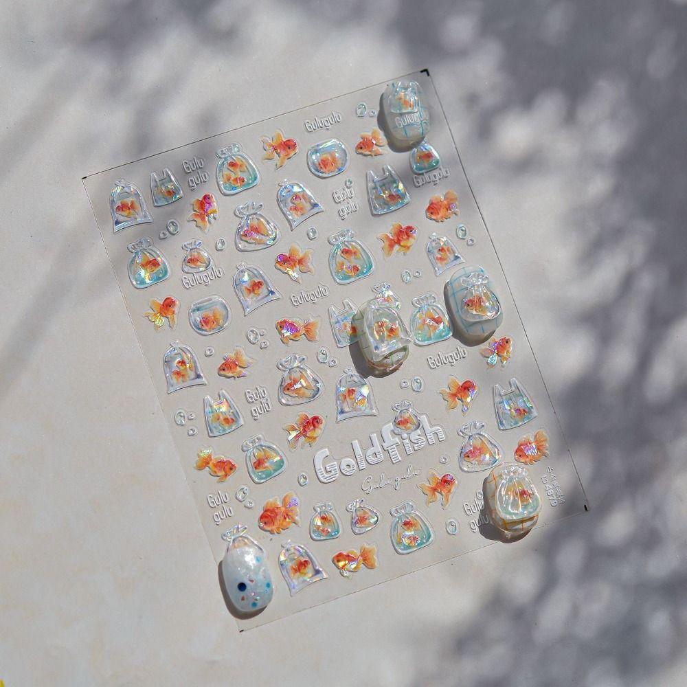 DIY Ocean Fish Nail Stickers 3D Relief Nail Art Decals New Nail Art Sticker  Nail Art Decorations