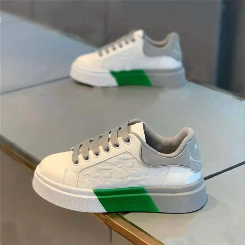 Color Matching Smiley Face Board Shoes Spring New Comfortable Leather Casual Shoes Ok