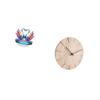 Acrylic Swan Sculpture Tabletop Centerpiece with Solid Wood Wall Clock Creative Design Gift for