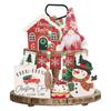 Christmas Dwarf Tiered Tray Decor with Beads String Festive Holiday Decorations Standing Signs for Winter Table Display