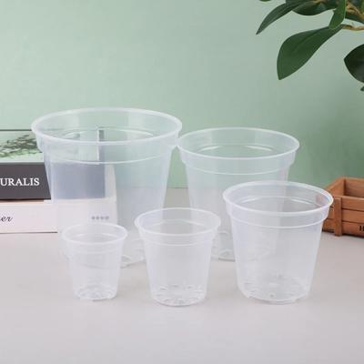 Transparent Plastic Planter Pot Anti-Deformation Round Starting Pot Large Capacity Orchid Nursery Container Home Decoration