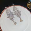 Exquisite Silver Needle Diamond Embedded Waterdrop Earrings Women's Fashionable Elegant Luxury Sensation Ear Jewelry