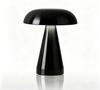 Rechargeable Metal LED Bedside Lamp Decorative Mushroom Lamp with 3 Color Dimming Suitable for Bedroom and Living Room Black
