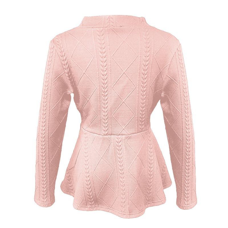 Autumn and Winter Women's New Thickened Jacquard Texture Single-button Slim Long-sleeved Jacket