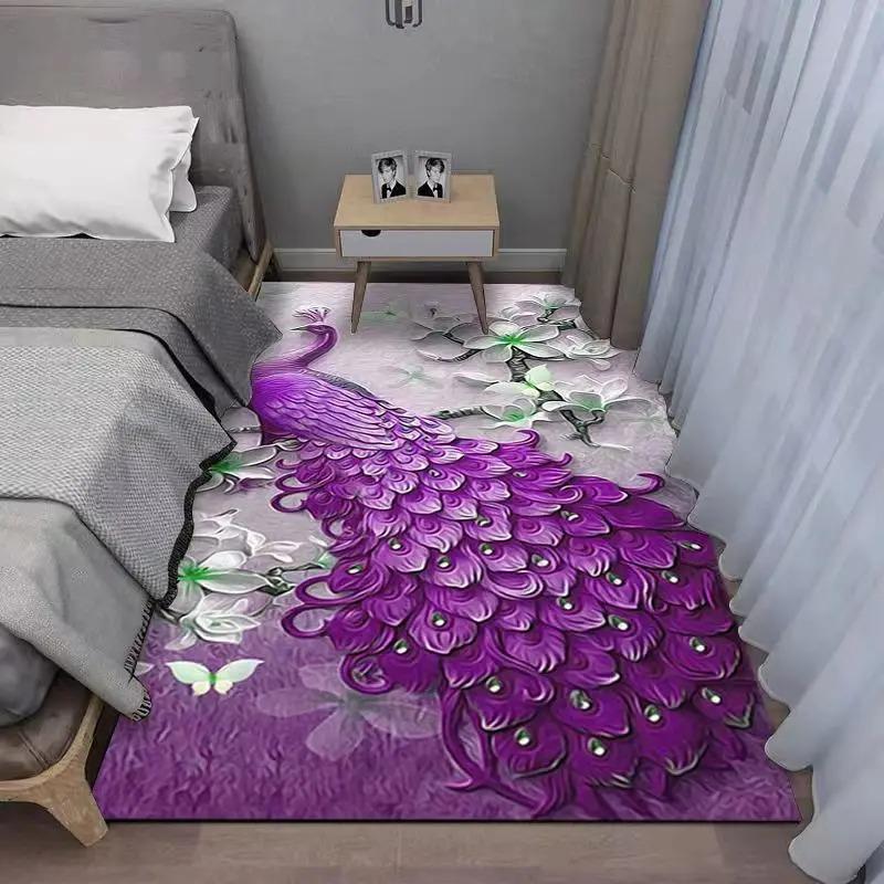 Schmetterling Pfau Wohnzimmer Teppich Bunt Dekorative Fußmatte für Schlafzimmer Veranda Küche Geschäft Rutschfest Sofa Couchtisch Teppich