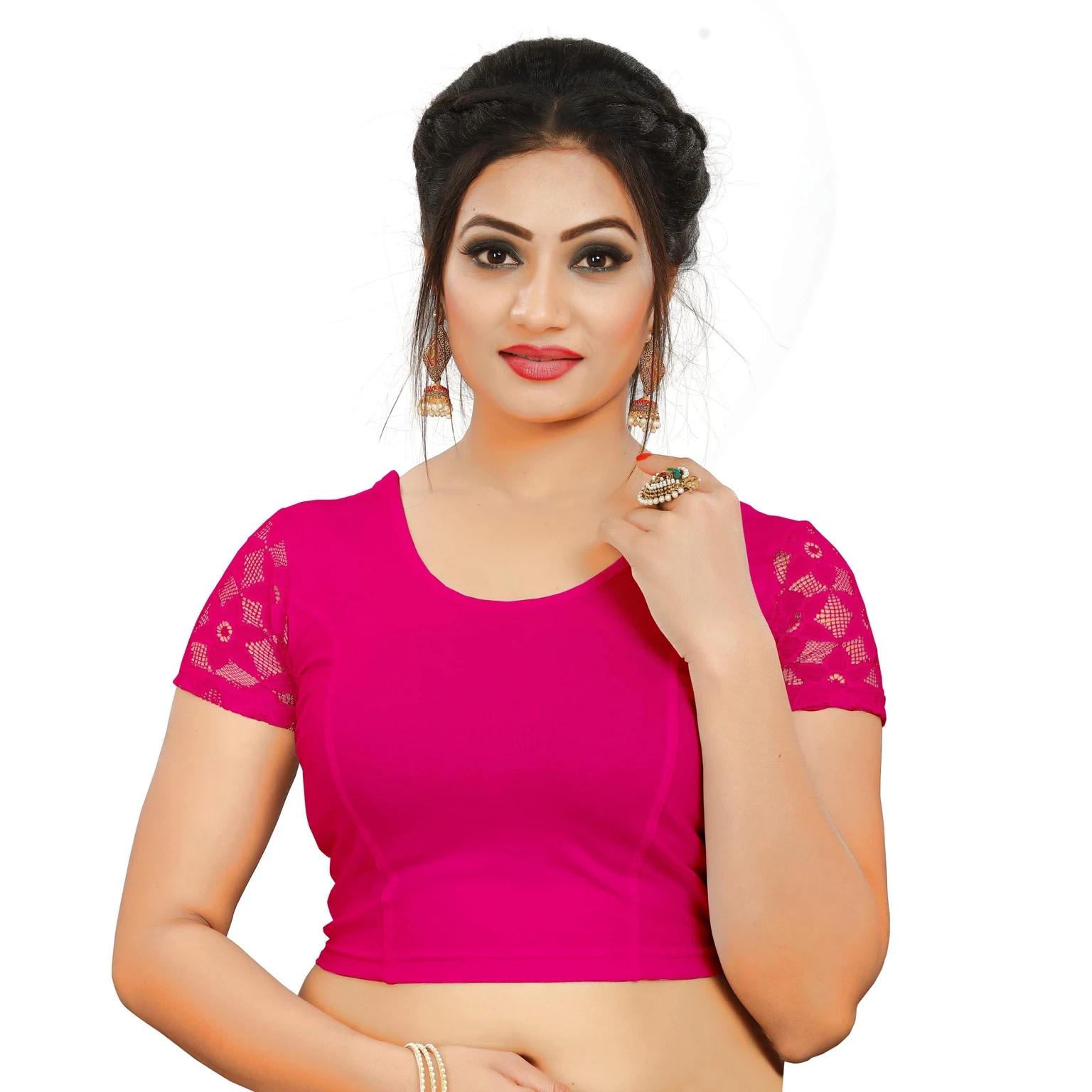 Women s Round Neck Stitched Blouse Indian Bollywood Readymade Ethnic Choli