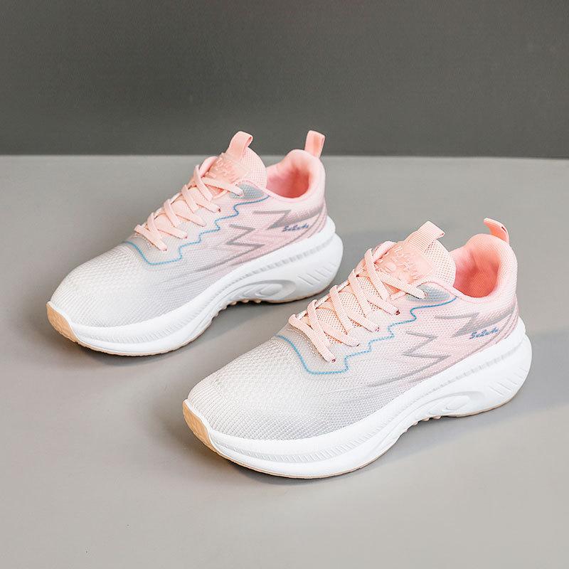 

Autumn sports shoes women s new comfortable and breathable fashion versatile lightweight casual women s shoes soft-soled running shoes 41 розовый