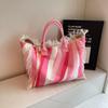 Buchstaben Quaste Canvas Tasche große Kapazität Tasche schlichte Pendler Studenten Schulter Tragetasche