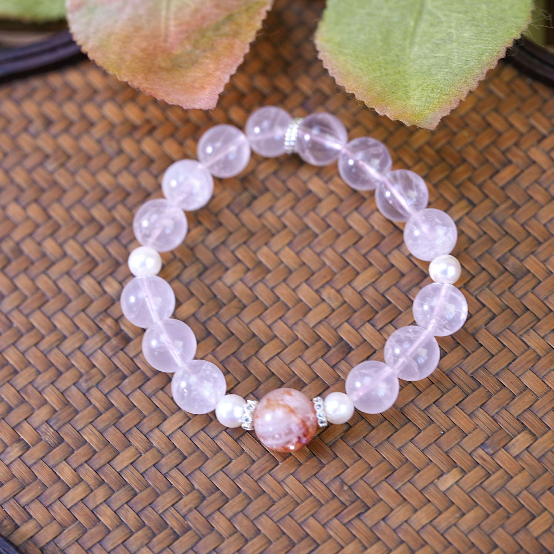 

Китайский браслет из полимерной глины с бусинами из розового кварца - Элегантный женский роскошный модный кристальный ювелирный аксессуар