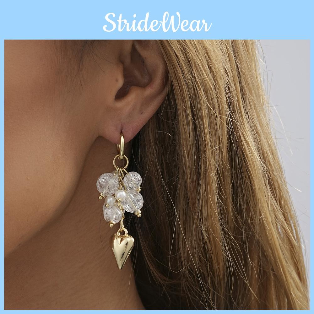 Modern Heart Geometric Earrings 2023 Trendy Gold Plated Hoops Women For