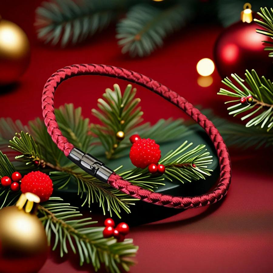 

Lucky Christmas String Bracelet Unisex A Grade 4mm Keel Rope Braclet Wearing It Yourself Or Giving As A Gift Is Both Great Joias XL 21.5cm 8.5Inch бордовий
