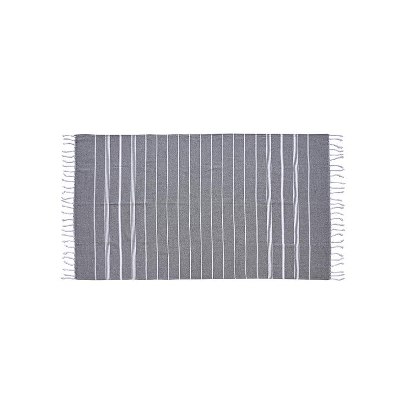 Turkish Bath Towel: Striped Beach Shawl with Tassels
