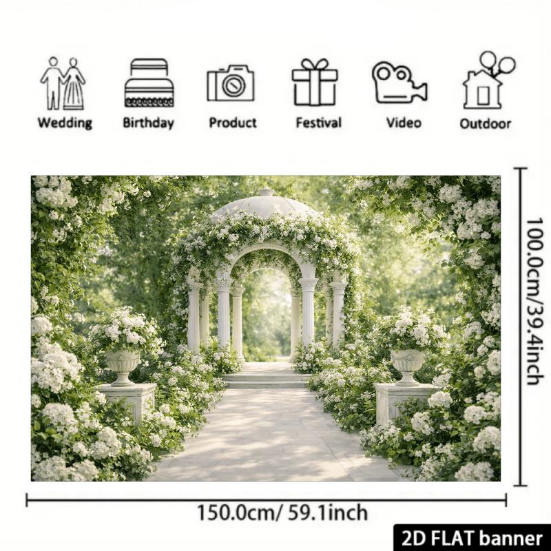 1Pcs Light Luxury White Stone Arch Roses Decoration Background Wedding Backdrop Decorations For Photo Studio Photo Booth Party