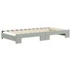 Extendable Daybed with Drawers Light Grey 100x200 cm Velvet