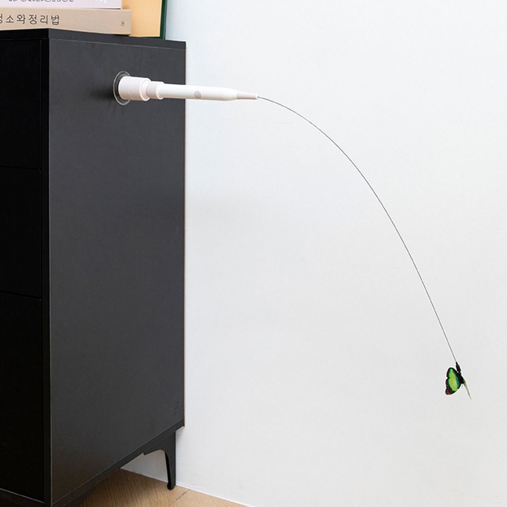 Interactive Toy Cat Teasing Stick Switchable Butterfly Pattern Cat Electric Toy  Pet Supplies